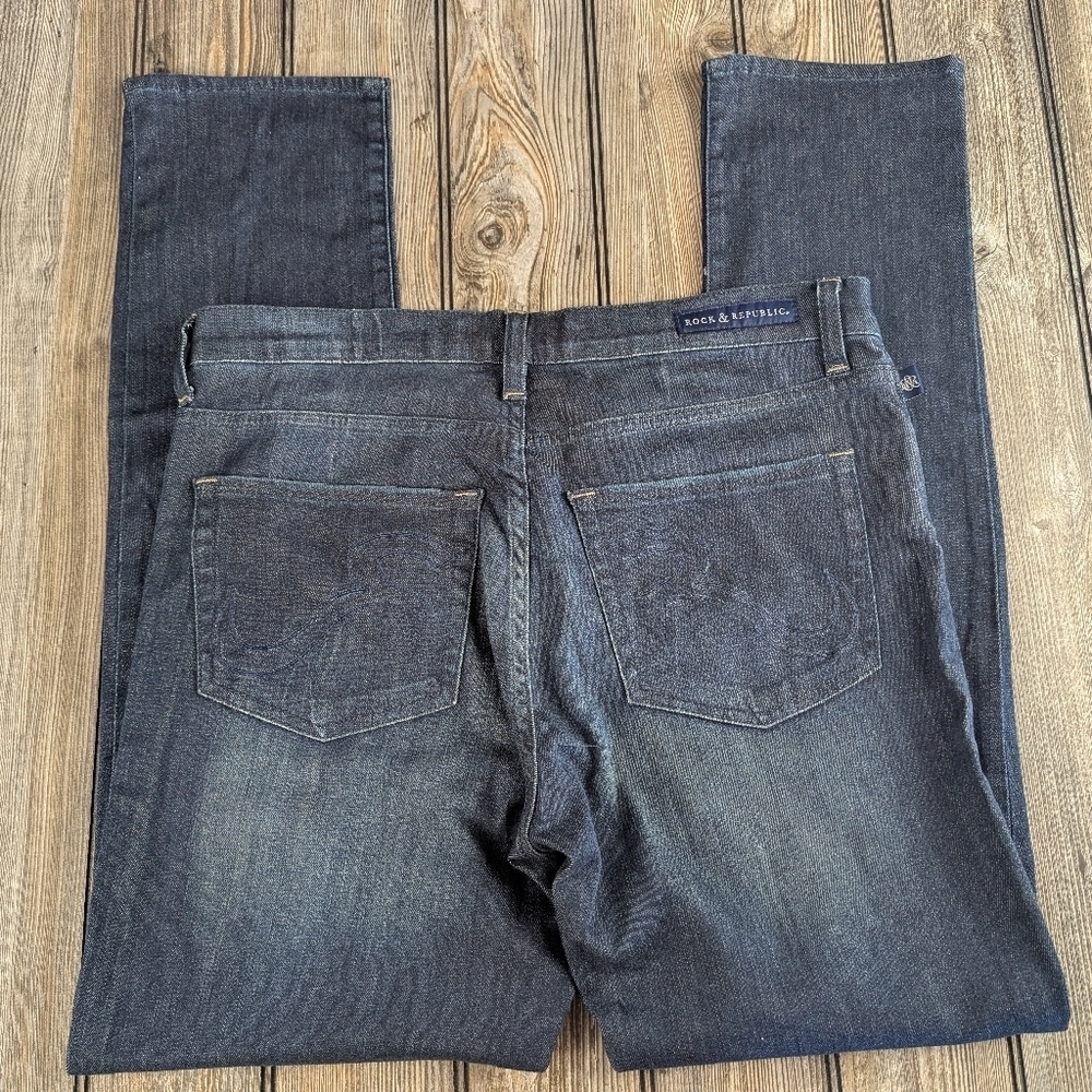 Rock & Republic Embossed Pocked Jeans Size 14 M Like New